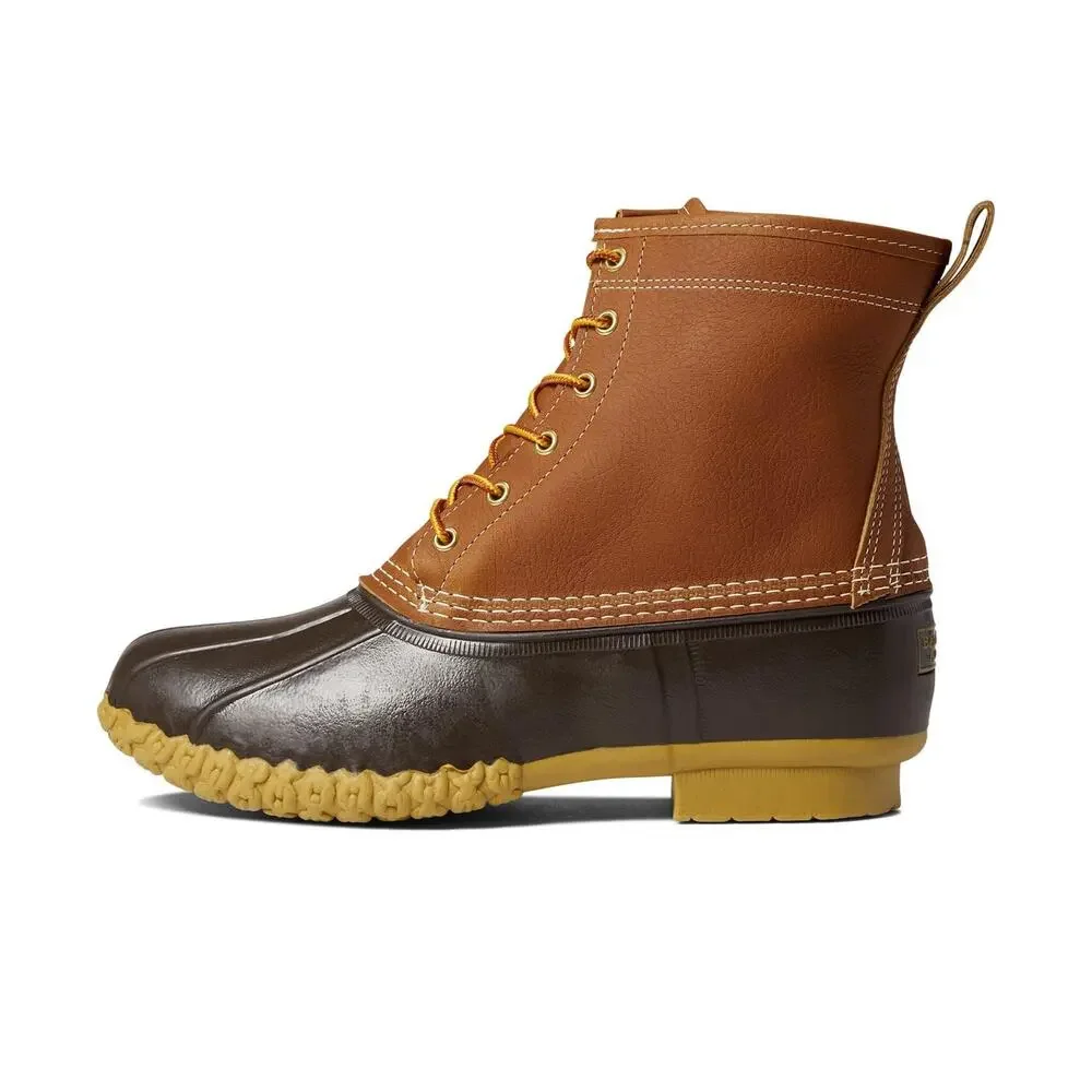 BEAN BOOT 8' LEATHER PRIMALOFT FLANNEL LINED MEN'S